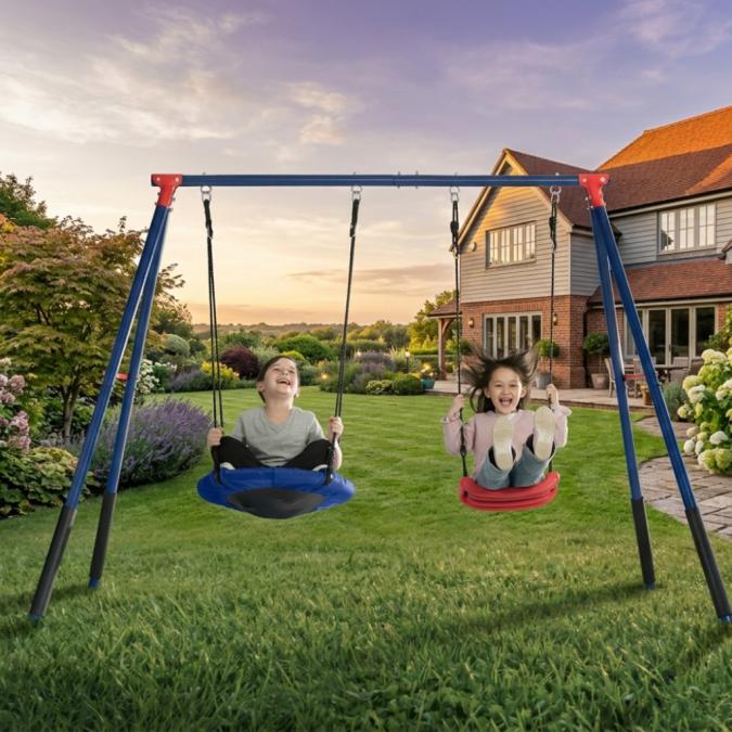 Комплект от 2 метални люлки Funzone - безкрайно забавление на двора