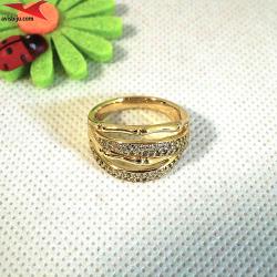 Пръстен с 14К златно покритие и с цирконий